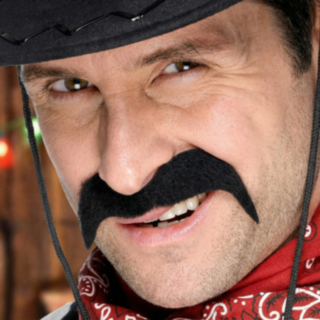 Cowboy Overskæg Sort