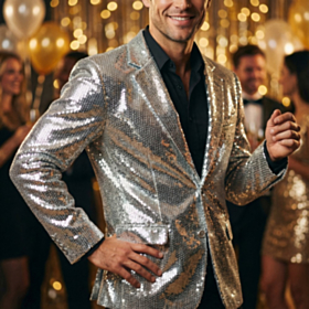 Showtime Pailletjakke Sølv