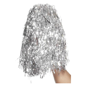 Metallisk Pom Pom Sølv