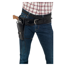 Falsk Læder Pistolbælte Sort