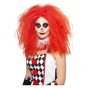 Lang Klovne Paryk Rød