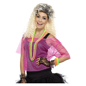 80'er Top Fiskenet Neonpink