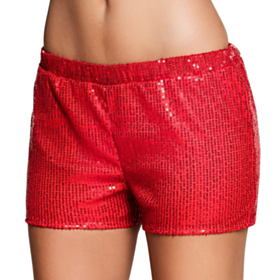 Paillet Hot Pants Rød