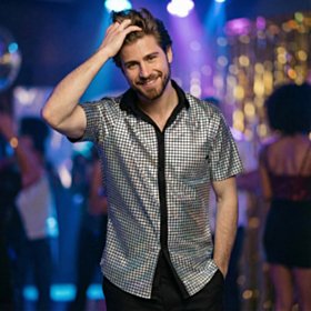 Diamond Diskoskjorte Sølv