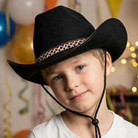 Sort Børne Cowboyhat