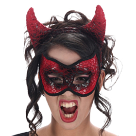 Djævlehorn & Maske Rød