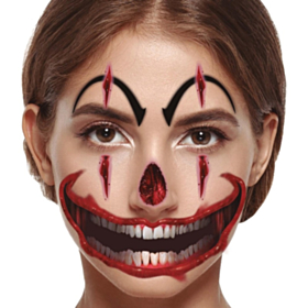 Killer Clown Falske Ansigtstatoveringer