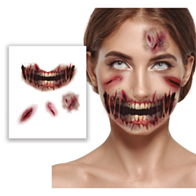 Blodige Sår Falske Ansigtstatoveringer
