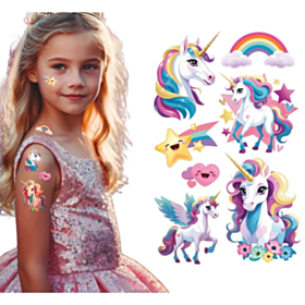 Enhjørning Falske Tatoveringer Regnbue