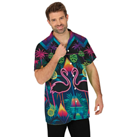 Neon Flamingo Hawaiiskjorte