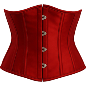 Pirat Satin Korset R&oslash;d