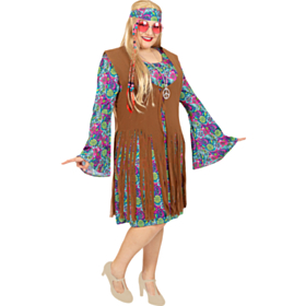 Blomster Hippie Kjole Kostume Plussize