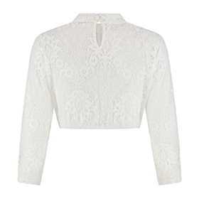 Dirndlbluse Højhalset Blonde Creme