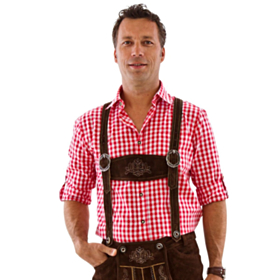 Ternet Tyrolerskjorte Rød/Hvid
