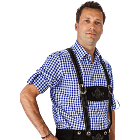 Ternet Tyrolerskjorte Blå/Hvid