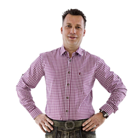 Tyrolerskjorte Mørkerød