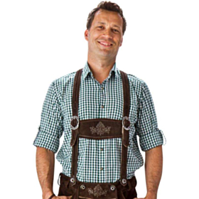 Ternet Tyrolerskjorte Grøn/Hvid