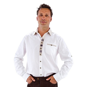 Tyrolerskjorte Traditionel Hvid