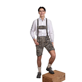 Lederhosen Læder Kort Grå