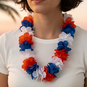 Hawaiikrans Hvid/Rød/Blå