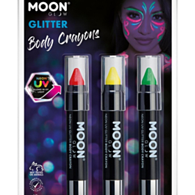 Sminkeblyanter UV Neon Glitter Rød/Gul/Grøn