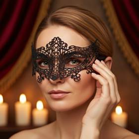 Antik Maskerade Øjenmaske Sort