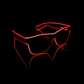 LED Wayfarer Briller Rød