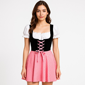 Tyrolerkjole Ternet Rød