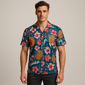 Floral Pineapple Hawaiiskjorte