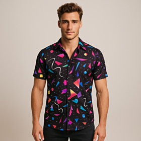 Geometrisk Neon Skjorte