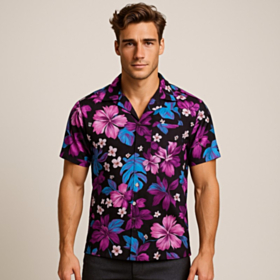 Violet Hibiscus Hawaiiskjorte
