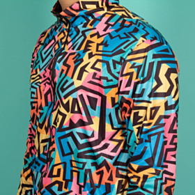 Geometric Zigzag 80'er Træningsdragt