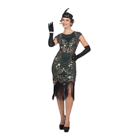 Charleston Kjole Kostume Grøn