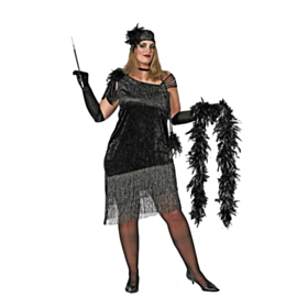 Charlestonkjole Plussize Sort/Sølv