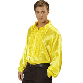 Gul Satinskjorte