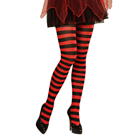 Stribede Strømpebukser Rød/Sort