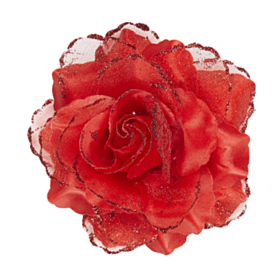 Glitter Rose Hårclips Rød