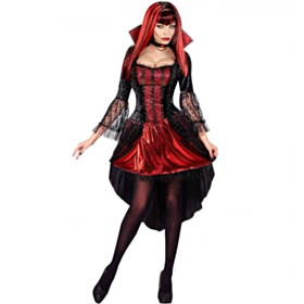 Smuk Gotisk Vampyrinde Kostume