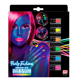 Neon UV Makeupblyanter 6-pak