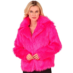 Pelsjakke Neonpink