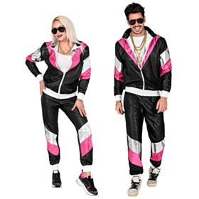 Sort 80'er Træningsdragt Kostume