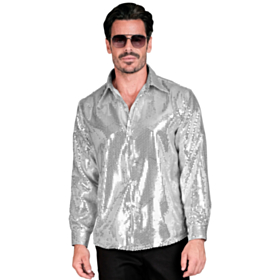 Shiny Pailletskjorte Sølv