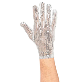 Paillethandske Sølv