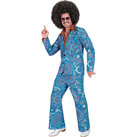 60'er Mandala Jakkesæt Kostume Blå
