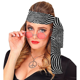 70'er Stribet Pandebånd Sort/Sølv