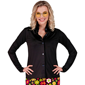 70'er Disco Skjorte Sort