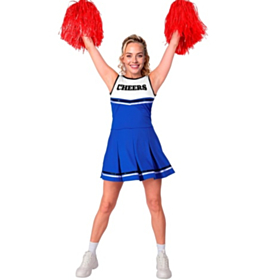 Amerikansk Cheerleader Kostume Blå