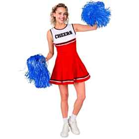 Amerikansk Cheerleader Kostume Rød