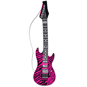 Oppustelig Rock Guitar Zebrapink