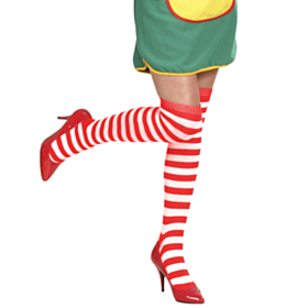 Stribede Selvsiddende Strømper Rød/Hvid